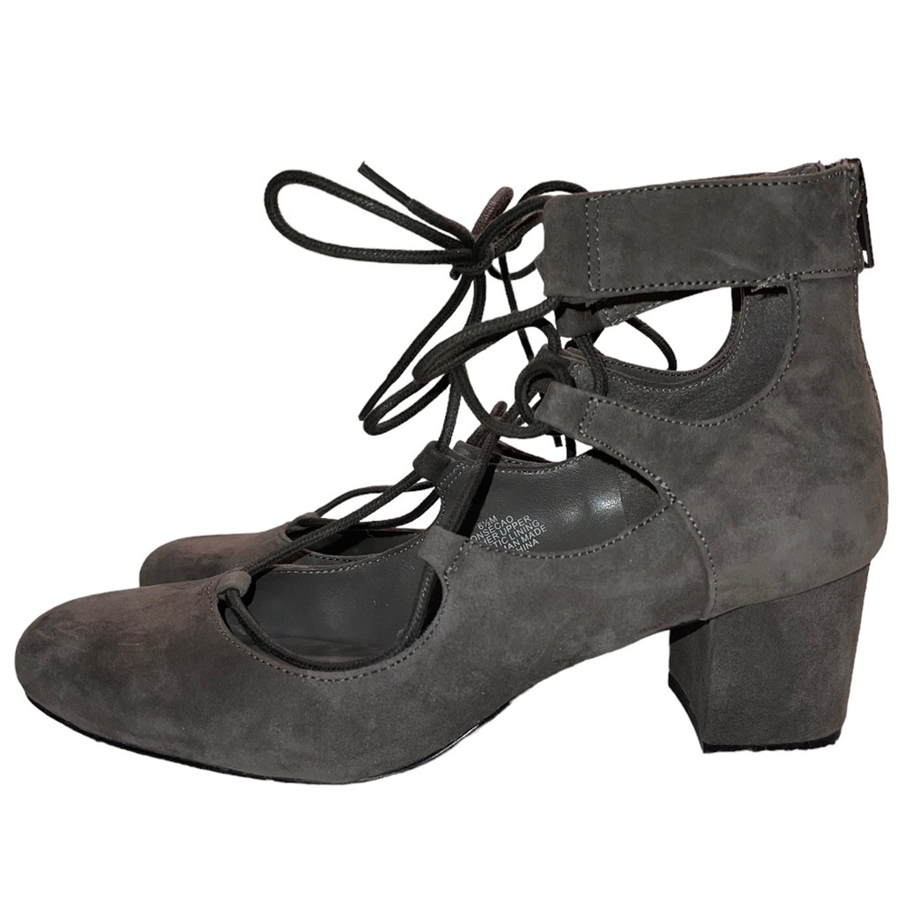 Nine West - Grey suede lace up Pump / Bootie - size 6.5 M